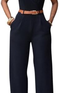 Pink Queen Jumpsuits for Women Dressy V Neck Sleeveless Wide Leg Long Pants Rompers  Clothing, Shoes & JewelryRufus AI - Player Fashions