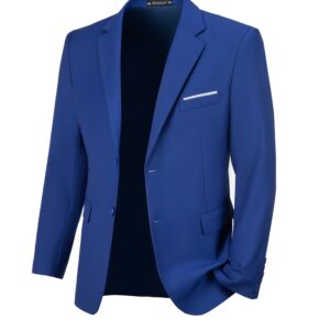 Men'S Casual Blazer - Two-Button, Lightweight, Polyester, Slim Fit, Long Sleeve, Solid Color, Perfect for Weekend Casual - Business & Formal Wear - Player Fashions