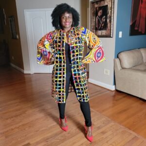 Ankara Print Net Jacket With Flare Arms - Player Fashions