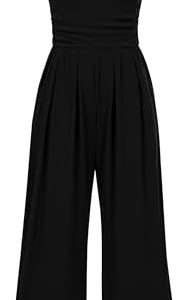 PRETTYGARDEN Womens Summer Jumpsuits Dressy Casual One Piece Outfits Sleeveless Mock Neck Wide Leg Pants Rompers with Pockets (Black,Small)  Clothing, Shoes & JewelryRufus AIRufus AI - Player Fashiosns ( Our Amazon Discount Price $39.99 )