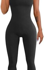 YIOIOIO Women Workout Seamless Jumpsuit Yoga Ribbed Bodycon One Piece Tank Top Leggings Romper  Clothing, Shoes & JewelryRufus AIRufus AI - Plalyer Fashions
