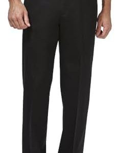 Haggar mens Premium No Iron Khaki Classic Fit Expandable Waist Flat Front dress pants, Black, 42W x 30L US at Amazon Men’s Clothing storeRufus AIRufus AI - Player Fashions (Our Amazon Discount Price $35.00)