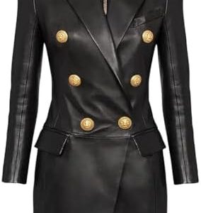Women Spring Double-Breasted Long Sleeve Coat Office Blazer Short Mini Notched Dress Black M  Clothing, Shoes & JewelryRufus AIRufus AI - Player Fashions ( Our Amazon Discount Price $118.56 )