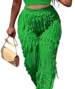 PRIVIMIX Women 2 Piece Outfits Sexy See Through Backless Top Ruffle Wide - Player Fashions Leg Palazzo Pants Sheer Mesh Trousers Set  Clothing, Shoes & JewelryRufus AIRufus AI - Player Fashions ( Our Amazon Discount Price $36.97)