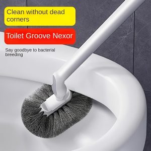 Deep Cleaning Ergonomic Toilet Brush - Long Reach, C-Type Head, Portable, Reusable, and Uncharged - Easy Corner Cleaning, Hygienic, and Space-Saving Design for Bathroom and Toilet Groove - Playerfashions