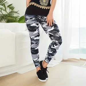 Camouflage Printed White Gray Sexy Women's Leggings Sports Jacket Tight Pants High Elasticity Slim Fit Tight Pants - Player Fashions 200000345