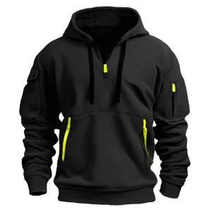 2024 New Multi Pocket Zipper Fleece Hooded Casual Shirt for Men and Women Plus Size Loose Pullover Fashion Sweatshirt top - Player Fashions 200000343