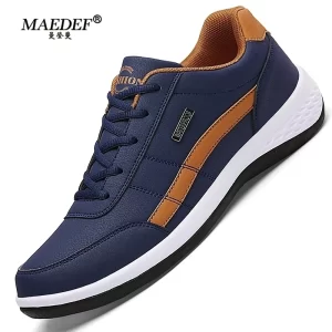 MAEDEF Shoes for Men Leather Sneaker Waterproof Casual Comfortable Men's Sneaker Lace Up Footwear Vulcanized Man Shoe Masculino - Player Fashions 322