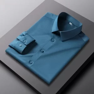 Men's Casual and Fashionable Long Sleeved Solid Color Shirt Non Ironing and Wrinkle Resistant Business Top - Player Fashions