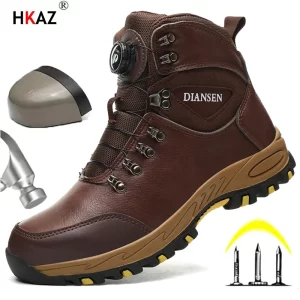 Rotating Button Safety Shoes Men Work Sneakers Indestructible Shoes Puncture-Proof Protective Shoes Work Boots Tactical Boots - Player Fashions  30