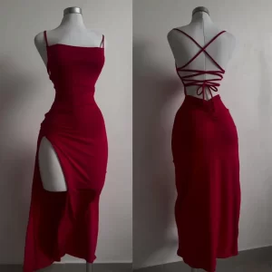 2024 explosive new dress summer high sensibility halter strap Spice Girl bag hip dress - Player Fashions 200000345