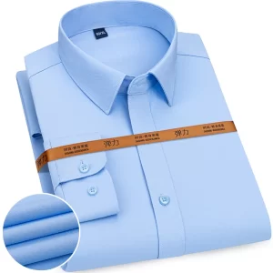 New Men's Solid Color Business Shirt Formal Fashion Thin Classic Basic Casual Slim White Long Sleeve Social Shirt Brand Clothes - Player Fashions 200000343