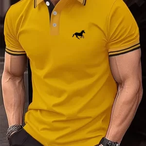 New Men's T-shirt Classic Short sleeved Polo Shirt Summer Top Casual T-shirt Button Lapel Super Large S-3XL Casual Polo Shirt - Player Fashions