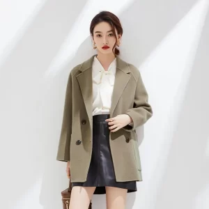 Autumn and Winter New Coat 100% Woolen Woolen Double-Sided Suit Short Winter Small Coat Woolen Coat High-End Temperament - Player Fashions 200000345