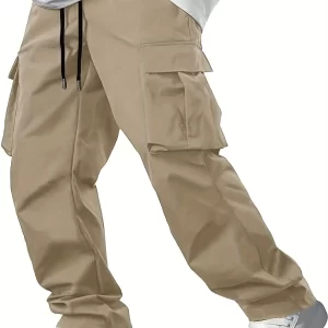 2025new men's workwear pants, European and American men's loose straight casual pants, men's workwear pocket pants - Player Fashions 200000343