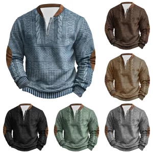 Vintage Fleece Hoodie For Men Autumn Winter Pullover Sweatshirts Loose Top Long Sleeve Zip Up Sweatshirt Men's Casual Hoodies - Player Fashions 200000343