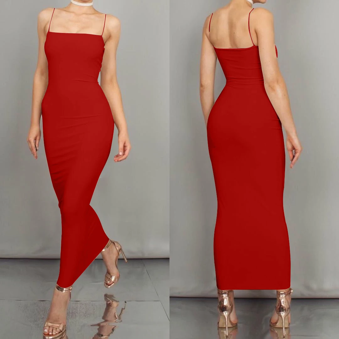 JZ461 New Summer Women's Dress Long Sling Dresses Club Sexy Suspender Dress - Player Fashions 200000345