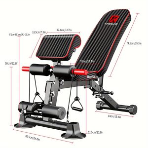 1pc Deluxe Adjustable Weight Bench - Multifunctional Foldable Exercise Equipment for Full Body Workout, Strength Training, and Portable Fitness in Home Gyms - Space-Saving, Durable, and Easy to Assemble - Player Fashions