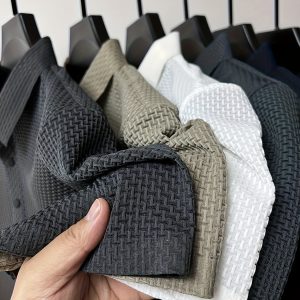 Men's Breathable Mesh Shirt - Stretchy Nylon Ice Silky Fabric, Short Sleeve, Button-Up Collar, Lightweight & Moisture-Wicking for Golf, Gym & Casual Summer Wear, Breathable Clothing | Regular Fit Top | Nontransparent Material - Player Fashions
