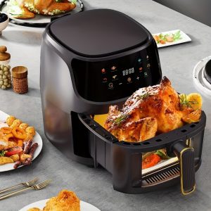 Air Fryer, 5-quart Air Fryer Oven With Intelligent Cooking Program, Large Capacity 5L Multifunctional Electric Fryer, Household Electronic Touch Control Multifunctional Air Fryer, Kitchen Utensils  - Playerfashions