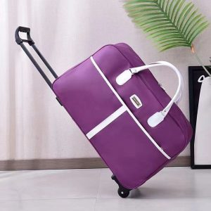 2-in-1 Oxford Cloth Rolling Suitcase - Large Capacity Travel Tote With Wheels, Lightweight Pull Handle Luggage Bag - For Travelers - Suitable for Business Trips & Vacations - Perfect Gift for Frequent Flyers _-  Playerfashions