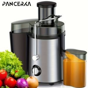 800W 3 Speeds Centrifugal Juicer Machine, 3" Big Mouth Feed Chute, BPA Free, Easy to Clean with Cleaning Brush, Suitable for Home, Black - Playerfshions
