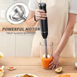 Electric Immersion Blender - Powerful Handheld Blender, 400W Portable Stick Mixer With 2 Mixing Speeds&Turbo Mode, 304 Stainless Steel Blades, Easy To Grip Speed Corded Hand Mixer - For Kitchen Use - Suitable for Cooking Enthusiasts & Home Chefs - Perfect Gift for Housewarming & Kitchen Gadgets Lovers - Playerfashions