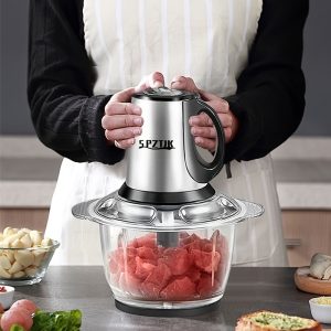 Food Chopper with 2 Bowls and 2 Blades, Helps to Break Various Foods, Meats, Salads, Nuts, Electric Food Processor, 101.44oz Meat Grinder, Kitchen - playerfashions Meat Grinder, Meat Grinder, Electric Vegetable Chopper, Garlic Press, Masher