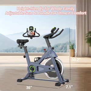 100 Micro-Adjustable Resistance Levels Indoor Exercise Bike - Magnetic, Digital Display, 4-Way Seat & 2-Way Handle, 300lbs Weight Capacity, Sleek Black Design - Perfect for Home Gym, Cardio Workouts & Valentine's Gift for Men/Women, Gym Accessories, SPORTSROYALS - Playerfashins
