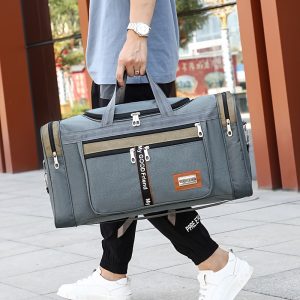 Large Capacity Foldable Travel Duffle Bag - Durable Fabric, Metal Chain Handles & Reinforced Stitching, Casual Stylish Design for Men Women Students Commuting, Gym, Weekend Trips, Gym Gear Bag | Casual Style Bag | Durable Fabric Bag - Playerfashions