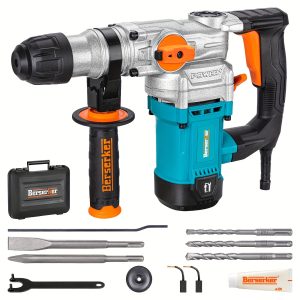 120V Sds-Plus Rotary Hammer Drill 3 Functions | 4200BPM Heavy Duty Corded Electric Rotomartillo with Safety Clutch & 6 Accessories(3 Taladro+2 Chisels+Case) for Concrete Drilling, Home Renovation,Ideal Gift for Dad, Husband, Friends, Or Homeowners - Playerfashions