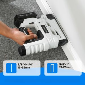 Bielmeier 20V/4V Cordless 2-in-1 Nail Gun 18 Gauge, No Compressor, No Cord, Weigh Only 4.8lbs, for Carpentry And Upholstery, with LED Work Light, Safety Striker Guard, Adjustable Depth Design, Includes 2.0Ah Battery, Charger, Nails And Staples - Playerfashions