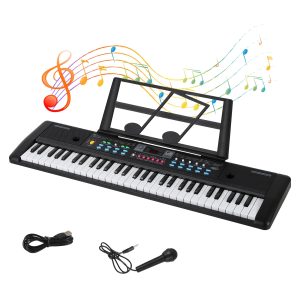 61 Key Keyboard Piano, Electric Piano Music Keyboard With Teaching Mode, Microphone, Sheet Music Stand And Power Supply, Portable Keyboard Piano For Beginners 16 Tones, 10 Rhythms, 6 Demos - Playerfashions