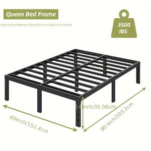 Heavy Duty Metal Platform Bed Fame With Under Bed Storage, No Box Spring Needed, Easy Assembly, Noise-Free, Non-Slip ( 12 Inch, 14 Inch, 16 Inch, 18 Inch ) - Playerfashions