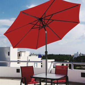 MEWAY 10FT/9FT/7.5FT Durable UV Protection Large Outdoor Patio Umbrella - Waterproof, Windproof with Easy Push Button Tilt And Crank System, Perfect for Backyard, Beach, And Poolside Shade - Playerfashions
