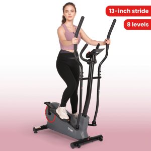 1pc Sole Elliptical Exercise Machine with Adjustable Resistance (8 Levels), LCD & Pulse Monitor, 13-Inch Stride, 300 lbs Weight Capacity, Ultra-Quiet Magnetic Drive System, Iron Frame, Black – Ideal for Home Gym, Cardio & Weight Loss Workouts, Low Impact Exercise | Sleek Fitness Equipment | Durable Workout Machine - Playerfashions