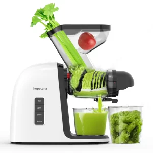 SiFENE Slow Masticating Juicer Machine, Dual 3" Wide Mouth, Anti-Clog Function, Easy to Clean and Assemble, BPA Free, White - Playerfashions