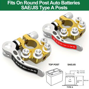 [Quick Release] Battery Terminal Connectors | 2pcs | Solid Brass | Quick Release Disconnect | for SAE/JIS Type A Posts - Playerfashions