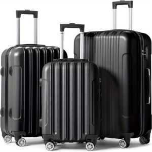 3-Piece Luggage Sets (20", 24", 28"), Suitcase With Wheels, Hardside Suitcase With Four Spinner Wheels And Scratch-Resistant Surface - Playerfashions