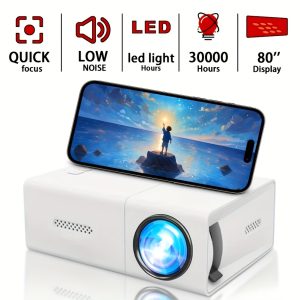 2025 New Mini Home Theater HD Projector, American Plug, Remote Control, Support Smartphone Screen Sharing, Compatible with Smartphone/USB Interface, for Indoor, Office Use - Playerfashions