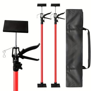 2-Pack, Support Bar, Steel Telescopic Quick Adjustable Third Hand Support System, Support Bar, Supports Up To 154 Lbs Cabinet Jack Cargo Bar Drywall Construction Bar, Extends From 49" To 114" - Playerfashions