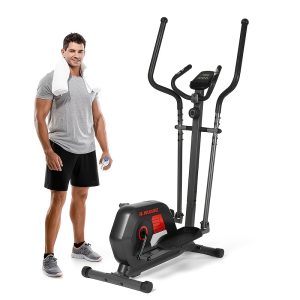 Silent Magnetic Elliptical Machine with 14 Resistance Levels for Home, Indoor Stationary Exercise Machine for Office, 15.5in Pedals, 286lbs - Playerfashions