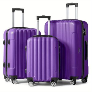 3pcs Luggage 20/ 24/ 28-Inch, Durable Hard Shell, 360 Spinner Wheels, Multifunctional Large Capacity, Lightweight Travel Suitcase