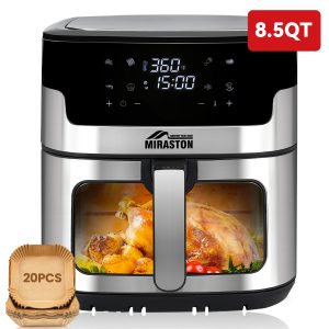 8.5QT Touch MIRASTON Air Fryer, Upgraded 2.11gal 8-in-1 Basket Air Fryer, Digital Touchscreen Display with 8-Presets, Air Fry, Bake, Roast, Broil In Minutes (Black (Touchscreen Series)) - Playerfashions