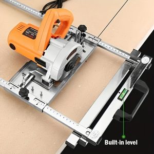 Adjustable Circular Saw Guide Rail for Precision Woodworking - Electric Cutting Machine Edge Locator with Metal Frame and Clamping Mechanism, Built-in Level, Ideal for Clean and Straight Cuts on Wooden Boards and Woodworking Tools, Woodworking Tool Accessory | Adjustable Guide Rail | Metal Frame Construction, Saw Guide - Playerfashions