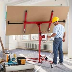 11-Foot Drywall Panel Lift with 150 lb Capacity - Heavy-Duty Metal Construction, 48-192 Inch Adjustable Telescopic Arm & Wheels for Sheetrock Elevation Support - Professional Drywall Installation Tool, Drywall Lifting Tool, Robust Design, Sturdy Wheel Construction, Heavyduty Performance - Playerfashions