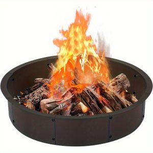 30/36" Octagon/Round Fire Pit Ring Insert - Solid Steel Wood Burning Firepit Liner for Above or In-Ground Outdoor Use, 34/39" Large Diameter, DIY Camping Garden Patio Backyard, Outdoor Fire Pit for Patio, Backyard Gathering, Sturdy Construction, Robust Design, Backyard Decorators, Heavyduty Construction - Playerfashions