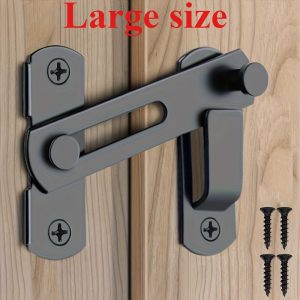[Secure Door Lock] Stainless Steel 1pc Stable Door Lock | 180° Flip Sliding Lock, Anti-Theft Security with 2 Keys, Durable and Easy to Install for Garage, Bathroom and Outdoor Use - Playerfashions