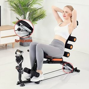 Multi-Functional Segmental Fitness, Adjustable Headrest, Exercise Equipment, Abdominal Exercise Adjustable Sit-Up, Sit Up Exercise Equipment, Home Exercise, Abdominal Trainer, Recliner Exercise Chair, Pedal, Pull Rope - Playerfashions