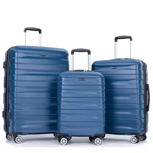 Travelhouse 3 Piece Luggage Sets PC Lightweight & Durable Expandable Suitcase with Two Hooks,TSA Lock, (20/24/28) - Playerfashions 1524
